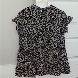 Leopard babydoll top